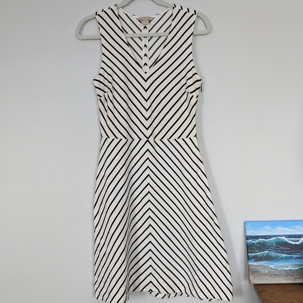 Banana Republic Cream Striped Dress